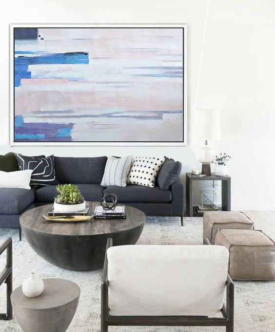 Oversized Wall Decor,Oversized Horizontal Contemporary Art,Art Work,White,Pink,Blue,Purple.etc